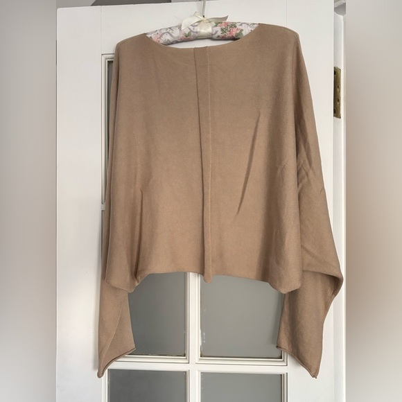The Row Cropped Camel Tan Dolman Sleeve Boatneck Sweater Knit Top - Picture 6 of 16